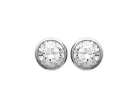 Boucles d'oreilles boutons argent oxydes Stepec - BUBBUBPU