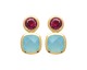 Boucles d'oreilles pendants plaqué or agates Stepec - IUTUPPU