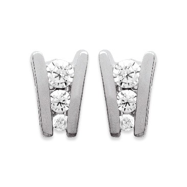Boucles d'oreilles boutons argent oxydes Stepec - BJJSOBP