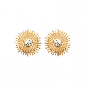 Boucles d'oreilles boutons plaqué or oxydes Stepec - IUXUOBP
