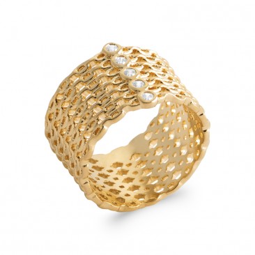 Bague plaqué or oxydes Stepec - IIXUIBP