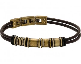 Bracelet acier & cuir Rochet - HB5303