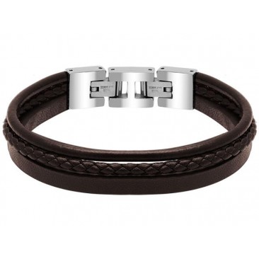 Bracelet acier & cuir Rochet - HB7603