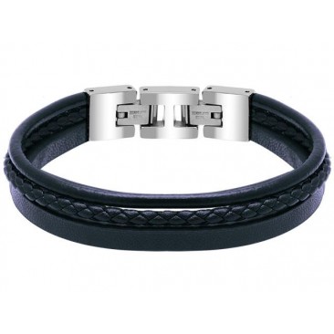 Bracelet acier & cuir Rochet - HB7606