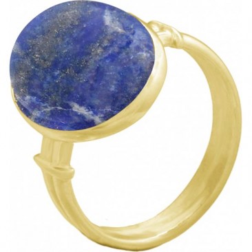 Bague acier doré lapis lazuli Stepec - IR 128