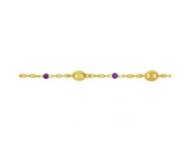 Bracelet argent doré Améthyste Stepec - VS 307