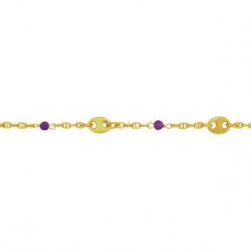 Bracelet argent doré Améthyste Stepec - VS 307