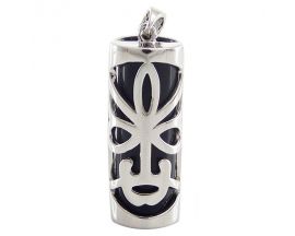 Pendentif argent onyx Tiki M'itik - T3003