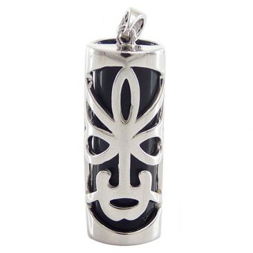 Pendentif argent onyx Tiki M'itik - T3003