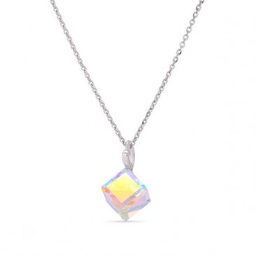 Collier argent et cristal Spark - A358AB