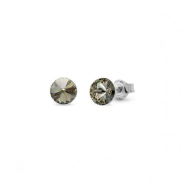 Boucles d'oreilles boutons argent et cristal Spark - A363BD