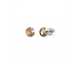Boucles d'oreilles boutons argent et cristal Spark - A363C