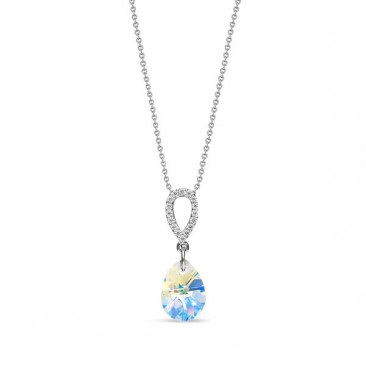 Collier argent et cristal Spark - A496AB