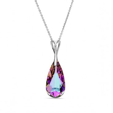 Collier argent et cristal Spark - A74V