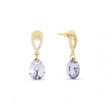 Boucles d'oreilles pendants argent doré et cristal Spark - G495W