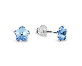 Boucles d'oreilles boutons argent et cristal fleurs Spark - A328A