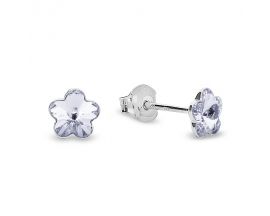 Boucles d'oreilles boutons argent et cristal fleurs Spark - A328W