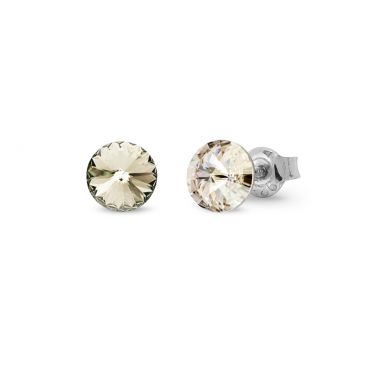 Boucles d'oreilles boutons argent et cristal Spark - A363SS