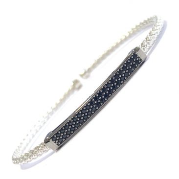 Bracelet jonc argent et oxydes Valenzi - TR3955WB/BLACK CZ