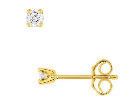 Boucles d'oreilles boutons diamant(s) or - OK201JB4