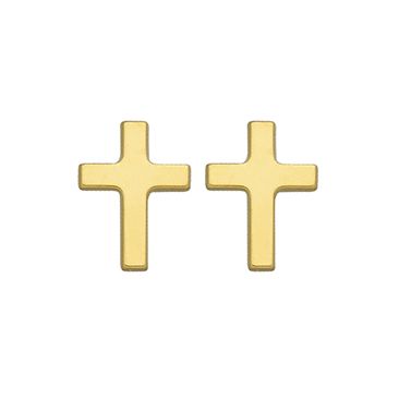 Boucles d'oreilles boutons croix or Stepec - bBBOBB