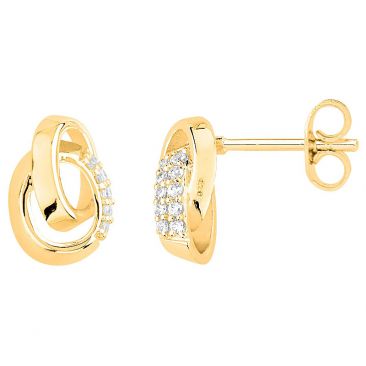 Boucles d'oreilles boutons plaqué or oxydes Phebus - 76400024 