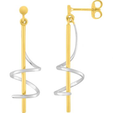 Boucles d'oreilles pendants plaqué or - BAWL49