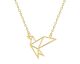 Collier plaqué or oiseau origami - 132254