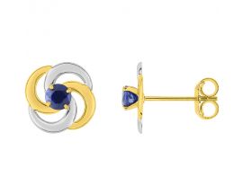 Boucles d'oreilles boutons Or 375 & Saphir - 29SA716BS