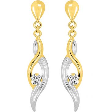 Boucles d'oreilles pendants or oxydes - 9K8365Z
