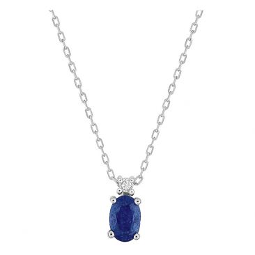 Collier or saphir & diamant - 5468GSTB4
