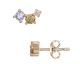 Boucles d'oreilles boutons plaqué or et oxydes Phebus - 66400057