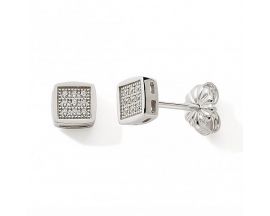 Boucles d'oreilles boutons argent Stepec - cBESJ