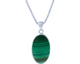 Collier argent malachite Stepec - VL 468