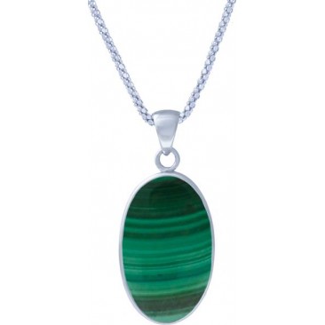 Collier argent malachite Stepec - VL 468