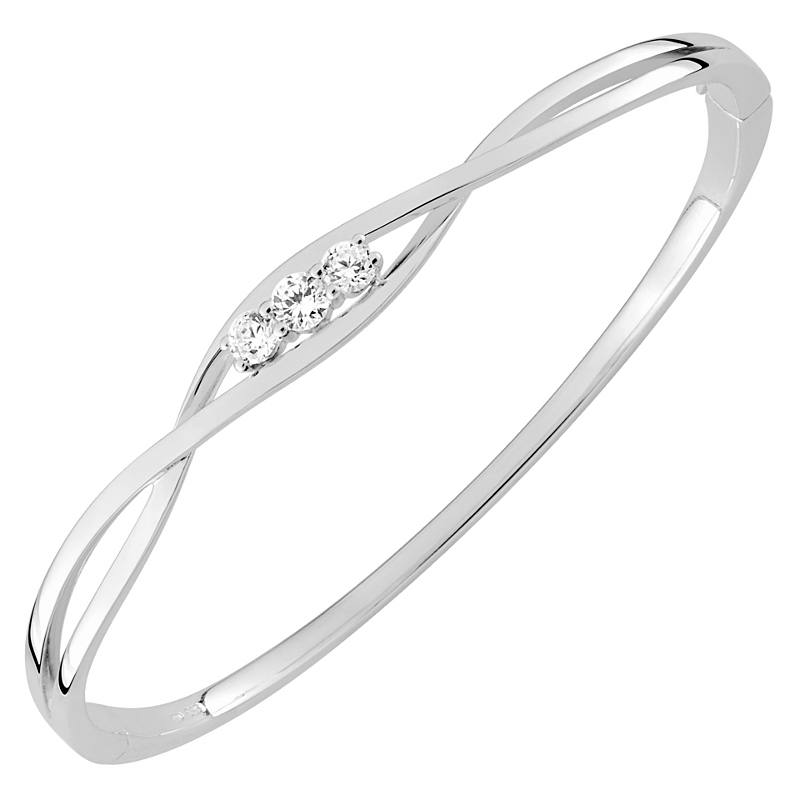 Bracelet Métal Argenté Avec Strass - Modèle B19, Lot De Bijou Occasion