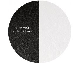 Cuir collier Les Georgettes - Noir/Blanc rond 25 mm