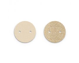 Cuir collier Les Georgettes - Crème/paillettes dorées rond 25 mm