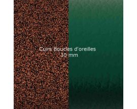 Cuirs boucles d'oreilles 30 mm Les Georgettes - Henné/Vert émeraude
