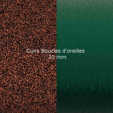 Cuirs boucles d'oreilles 30 mm Les Georgettes - Henné/Vert émeraude