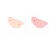 Cuirs boucles d'oreilles 30 mm Les Georgettes - Jasmin/Rose métal