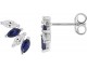 Boucles d'oreilles boutons or saphir(s) & oxyde(s) - 297192.S1