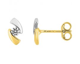 Boucles d'oreilles boutons or oxydes - 29SE21BZ