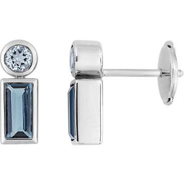 Boucles d'oreilles boutons or & topazes(s) - J20010.T1