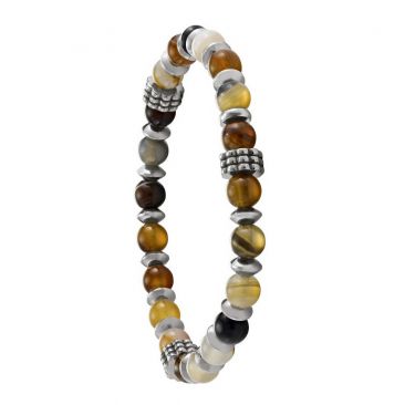Bracelet acier & pierres naturelles Jourdan - JH250001B