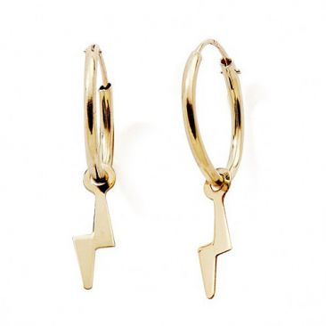 Boucles d'oreilles créoles or éclairs Stepec - nBBEBB