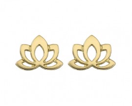 Boucles d'oreilles boutons or Lotus Stepec - aBXXBE 
