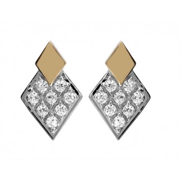 Boucles d'oreilles boutons or & diamants Stepec - aITUIP
