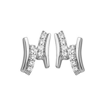 Boucles d'oreilles boutons or & oxydes Stepec - bOBTBS
