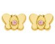 Boucles d'oreilles boutons papillons or & oxydes Stepec - bTOPBO 
